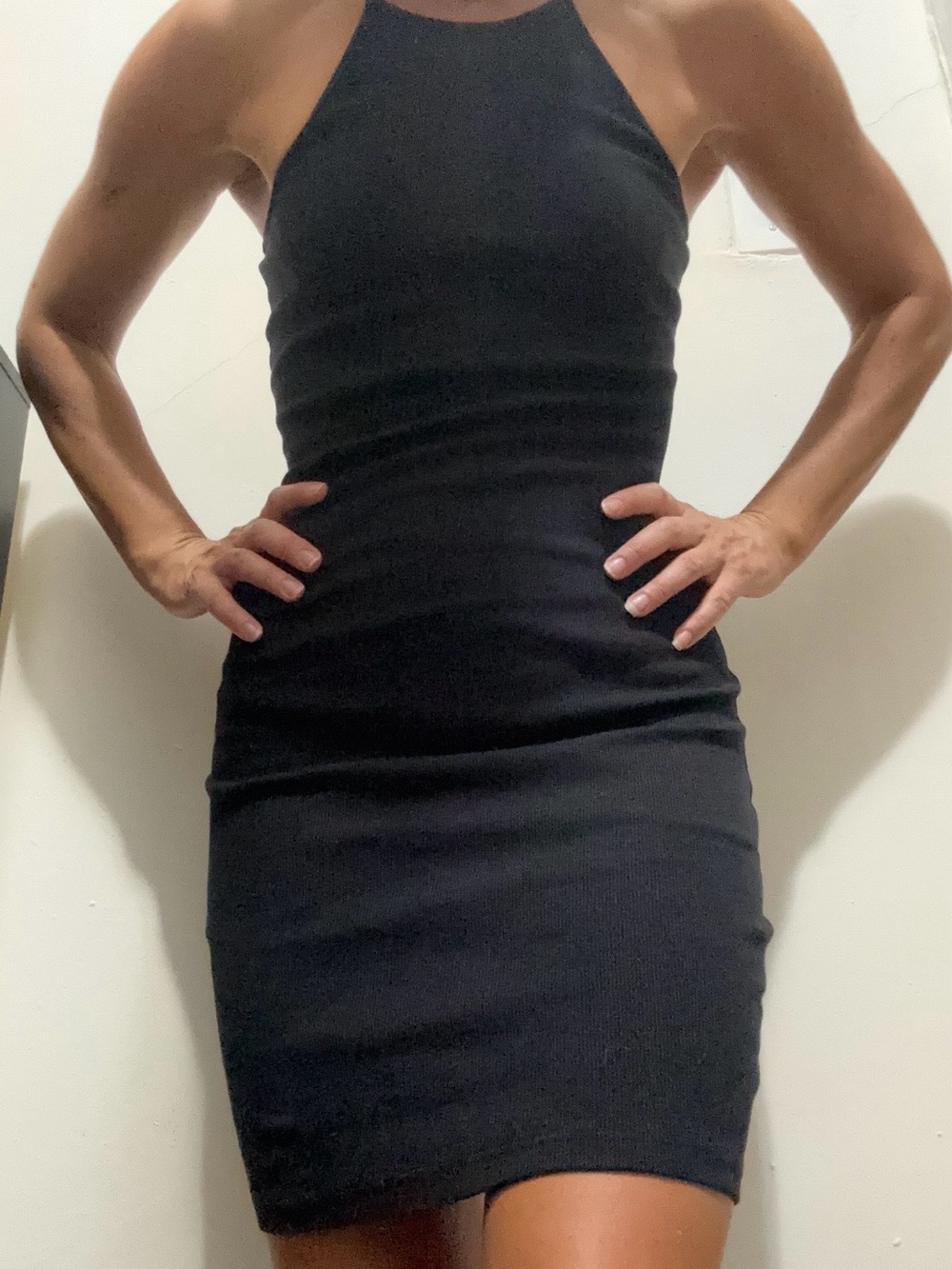 Frankie’s bikini Black Halter Bodycon Dress - Women